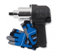 Гайковерт пневматический ударный KING TONY P33411-050E 1/2" 881 Нм в комплекте перчатки антивибрационные