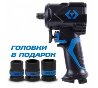 Гайковерт пневматический ударный KING TONY P33431-050B 1/2" 678 Нм в комплекте 3 торцевые головки